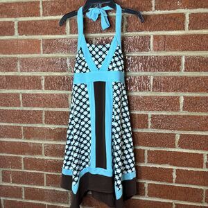 Disorderly Kids Girls Dress Halter Brown Turquoise 5